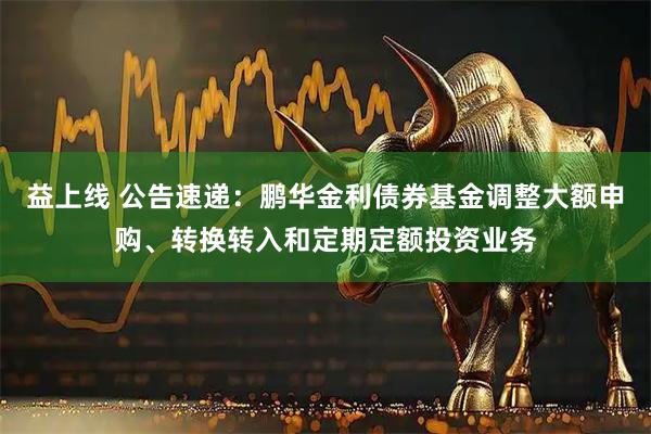 益上线 公告速递：鹏华金利债券基金调整大额申购、转换转入和定期定额投资业务